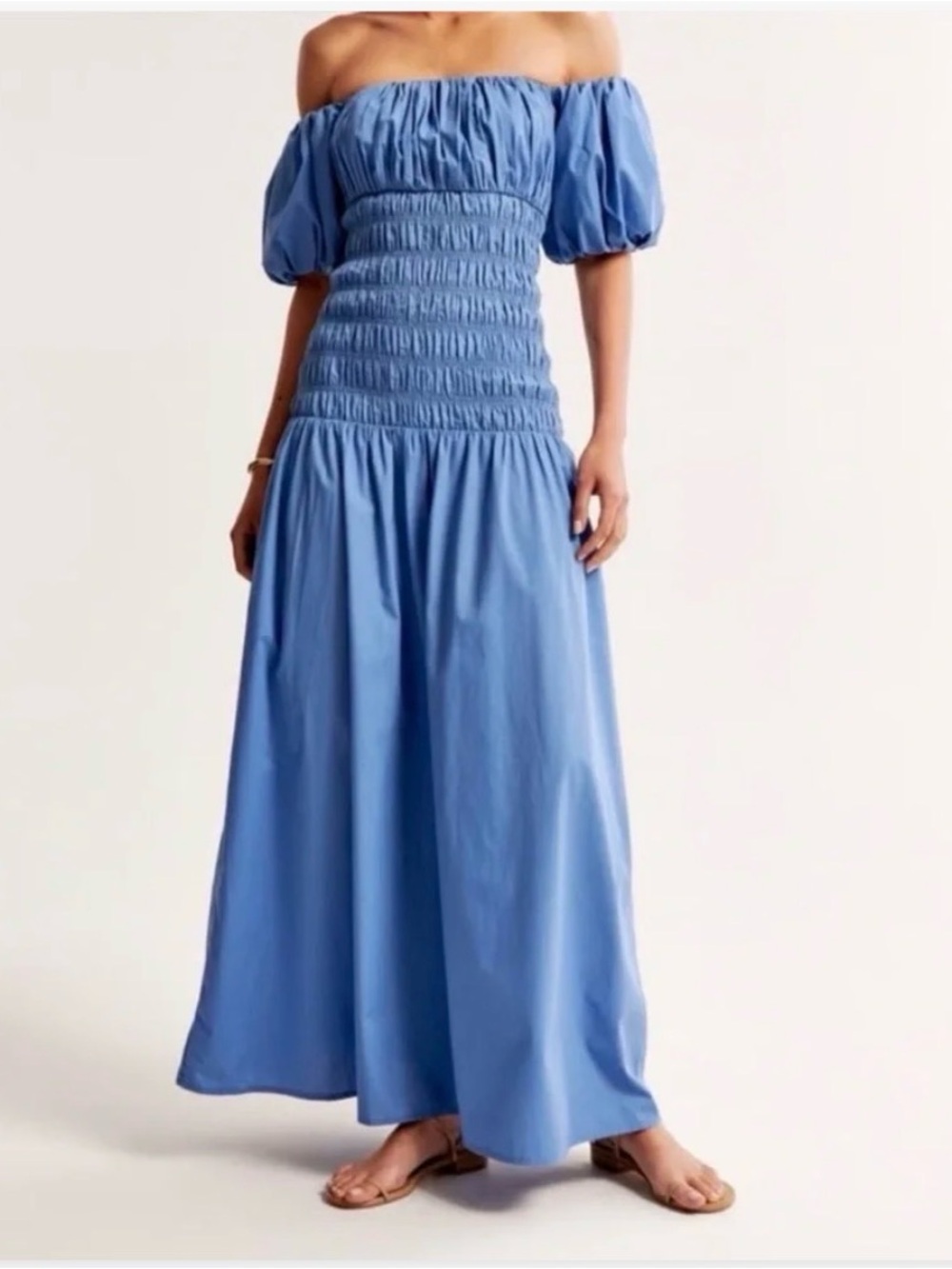NWT Abercrombie & Fitch Periwinkle Blue Off-Shoulder Maxi Skirt